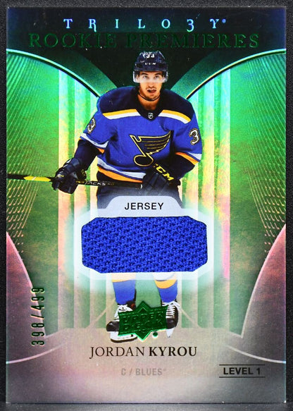 2018-19 UD Trilogy Premieres Green Foil  Kyrou 58 Blues RC 398/499 Jersey 3268