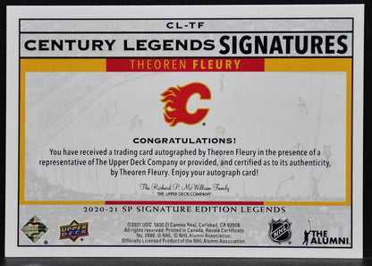 2020-21 SP Signature Edition Legends Century Theoren Fleury CL-TF Auto