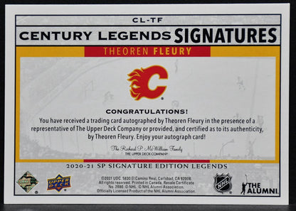 2020-21 SP Signature Edition Legends Century Theoren Fleury CL-TF Auto