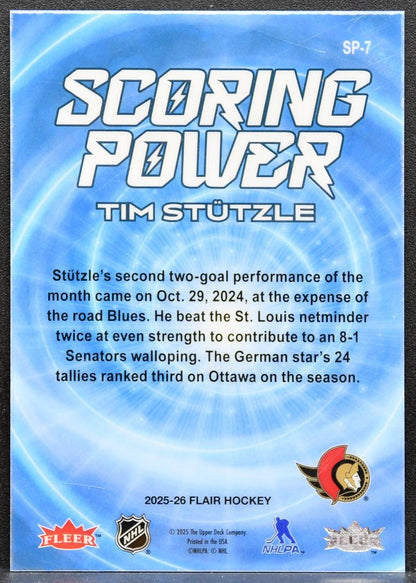 2025-26 Flair Scoring Power Tim Stutzle SP-7 Ottawa Senators 3776