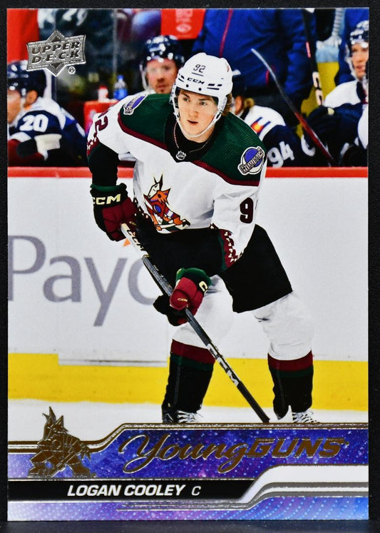 2023-24 UD Extended Series Young Guns Logan Cooley 701 Arizona Coyotes RC 3612