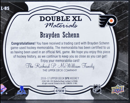 2016-17 SPx Double XL Materials Brayden Schenn XXL-BS /199 Jersey 1250