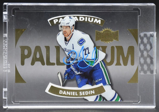 2019-20 UD Clear Cut Palladium Daniel Sedin T-DS Vancouver Canucks Auto
