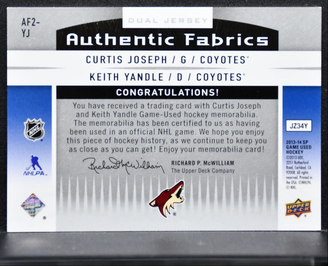 2013-14 SP Game Used Authentic Fabrics Dual Jersey Joseph/Yandle Jersey 4565