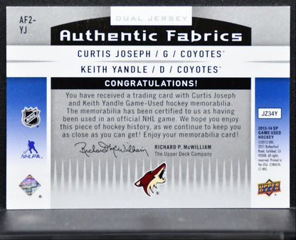 2013-14 SP Game Used Authentic Fabrics Dual Jersey Joseph/Yandle Jersey 4565