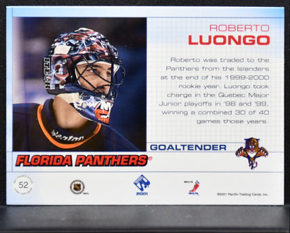 2000-01 Pacific Private Stock Reserve Game Gear Roberto Luongo Jersey 3216