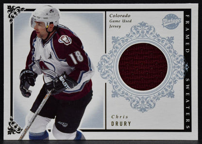 2002-03 Upper Deck Framed Sweaters Chris Drury FS-CD Colorado Avalanche Jersey 3446