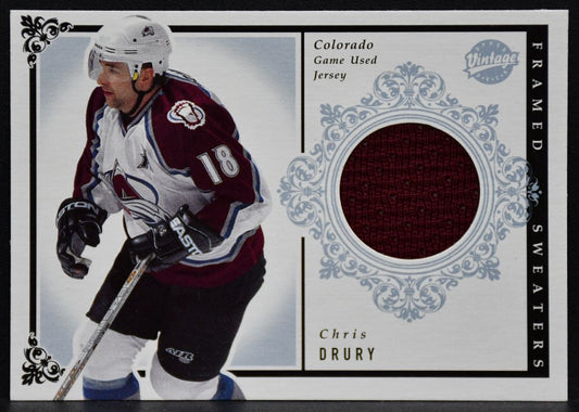 2002-03 Upper Deck Framed Sweaters Chris Drury FS-CD Colorado Avalanche Jersey 3446