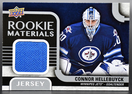 2015-16 UD Series 2 Rookie Materials Connor Hellebuyck RM-CH RC Jersey #2