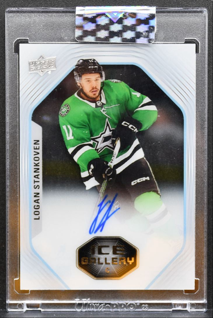 2024-25 Upper Deck Clear Cut 00 Ice Gallery Logan Stankoven Stars RC Auto 2508