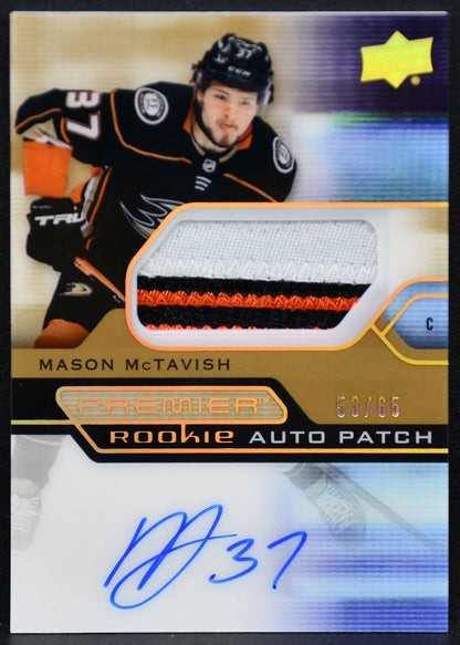 2021-22 UD Premier Acetate Patch Gold McTavish Ducks RC Auto 53/65 Patch 5415