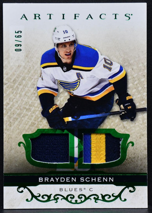 2021-22 UD Artifacts Brayden Schenn 81 St. Louis Blues 09/65 Patch
