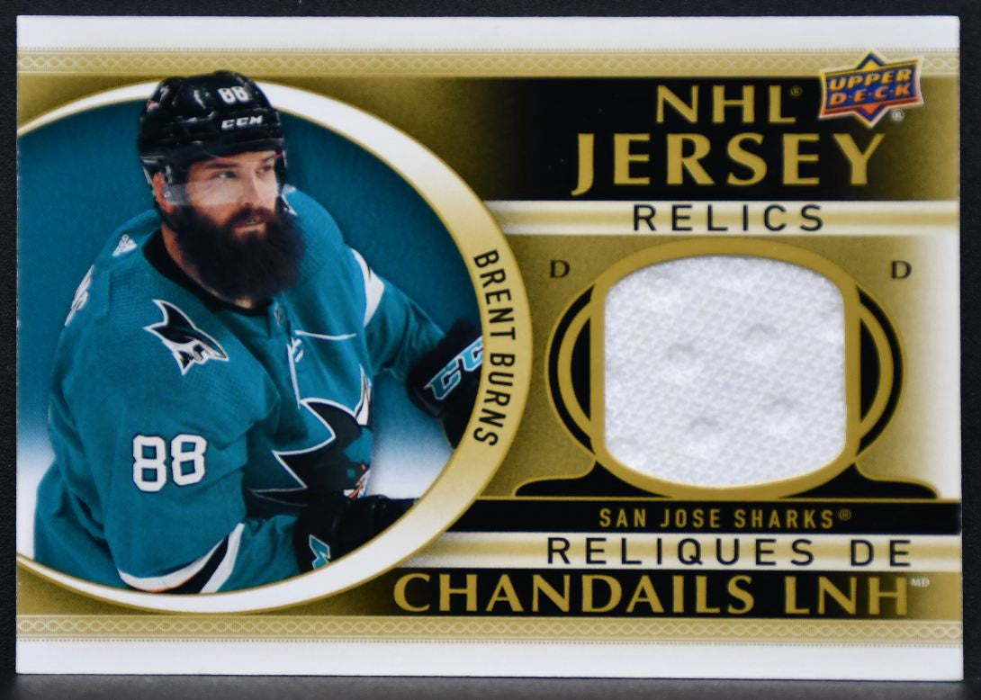 2022-23 UD Tim Hortons NHL Jersey Relics Brent Burns J-BB San Jose Sharks Jersey 2869