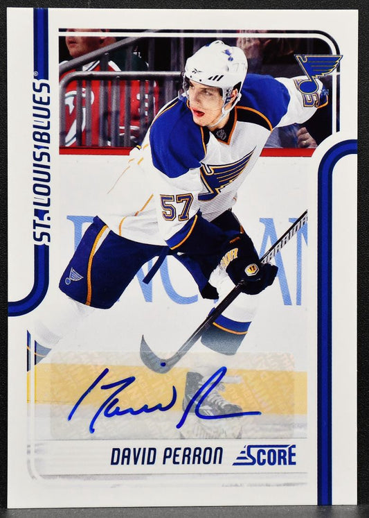 2011-12 Score Signatures David Perron 400 St. Louis Blues Auto 3130