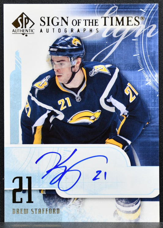 2008-09 SP Authentic Sign of the Times Drew Stafford ST-DS Auto 9736