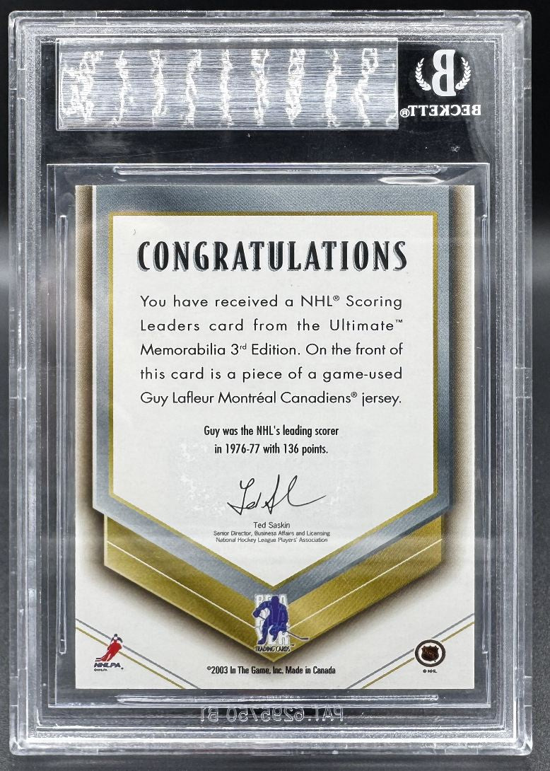 2002-03 Ultimate Memorabilia 3rd Edition Nhl Scoring Guy Lafleur /40 Jersey