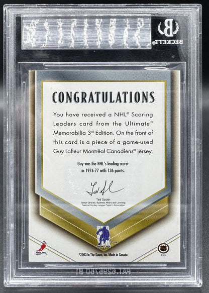 2002-03 Ultimate Memorabilia 3rd Edition Nhl Scoring Guy Lafleur /40 Jersey