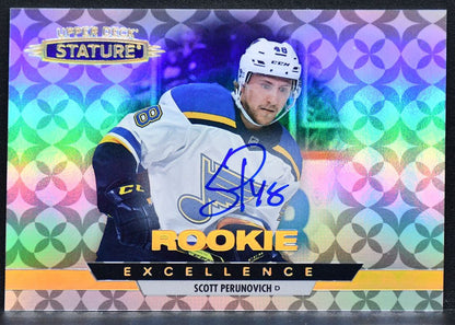 2021-22 UD Stature Rookie Excellence Auto Scott Perunovich RE-20  RC Auto