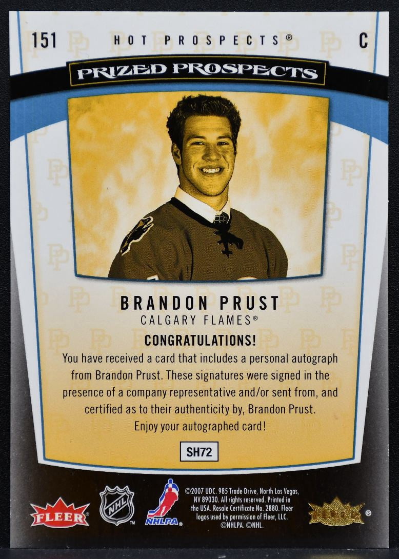2006-07 Fleer Hot Prospects Prized Prospects Auto Prust RC Auto 090/100 0981