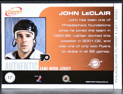 2002-03 Pacific Atomic Authentic Game-Worn Jersey LeClair Flyers Jersey 8037