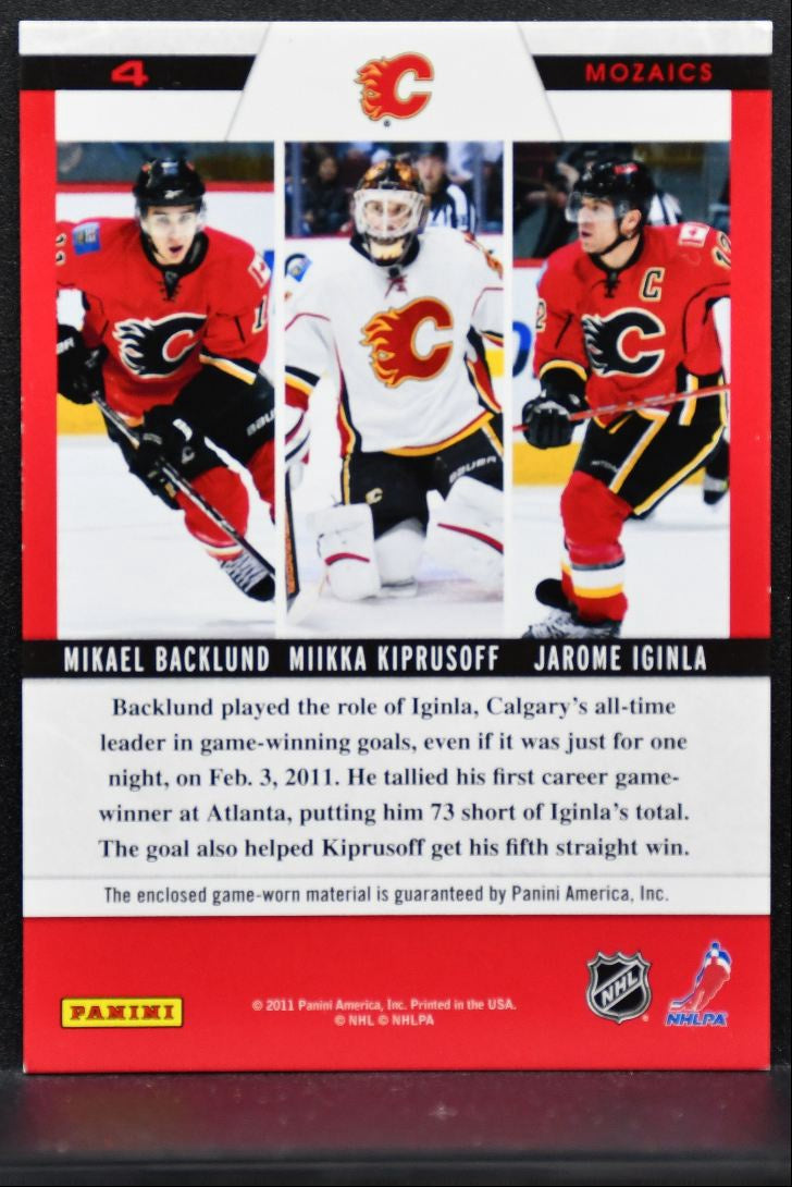 2010-11 Panini Zenith Mozaics Backlund/Kiprusoff/Iginla Flames Jersey 4831