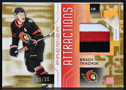 2021-22 UD Premier Attractions Patch Tkachuk PA-BT Senators 30/35 Patch 3732
