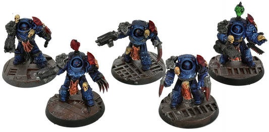 CHAOS SPACE MARINES 5 Chaos Terminators Squad #1 WELL PAINTED 40K Night Lords