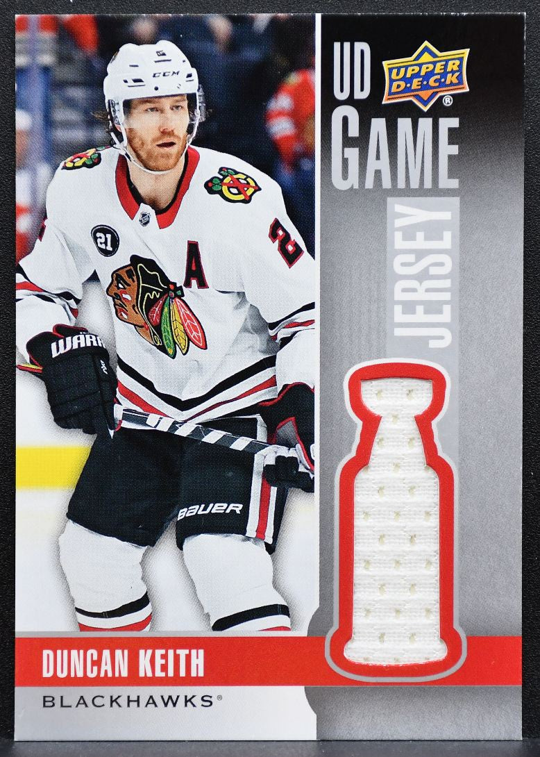 2019-20 Upper Deck Series 1 UD Game Jersey Duncan Keith Blackhawks Jersey 8094