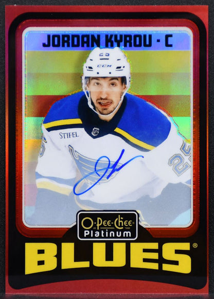 2024-25 OPC Platinum Retro Red Rainbow Auto Jordan Kyrou R53 Blues Auto 7198