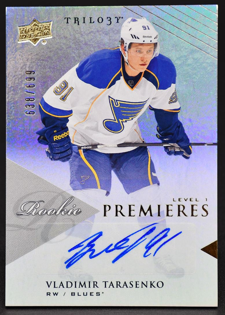 2013-14 UD Trilogy Rookie Premiers Vladimir Tarasenko 104 RC Auto 638/699