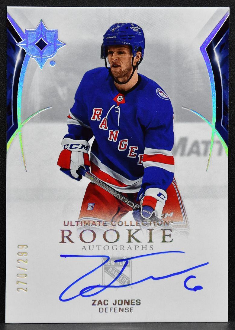2021-22 UD Ultimate Collection Rookie Auto Zac Jones Rangers RC Auto 3260