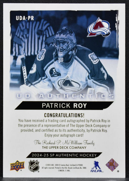 2024-25 SP Authentic UD Authentics Auto Patrick Roy UDA-PR Avalanche Auto 3509
