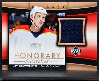 2005-06 UD Trilogy Honorary Swatches Jay Bouwmeester HS-JB Panthers Jersey 2996