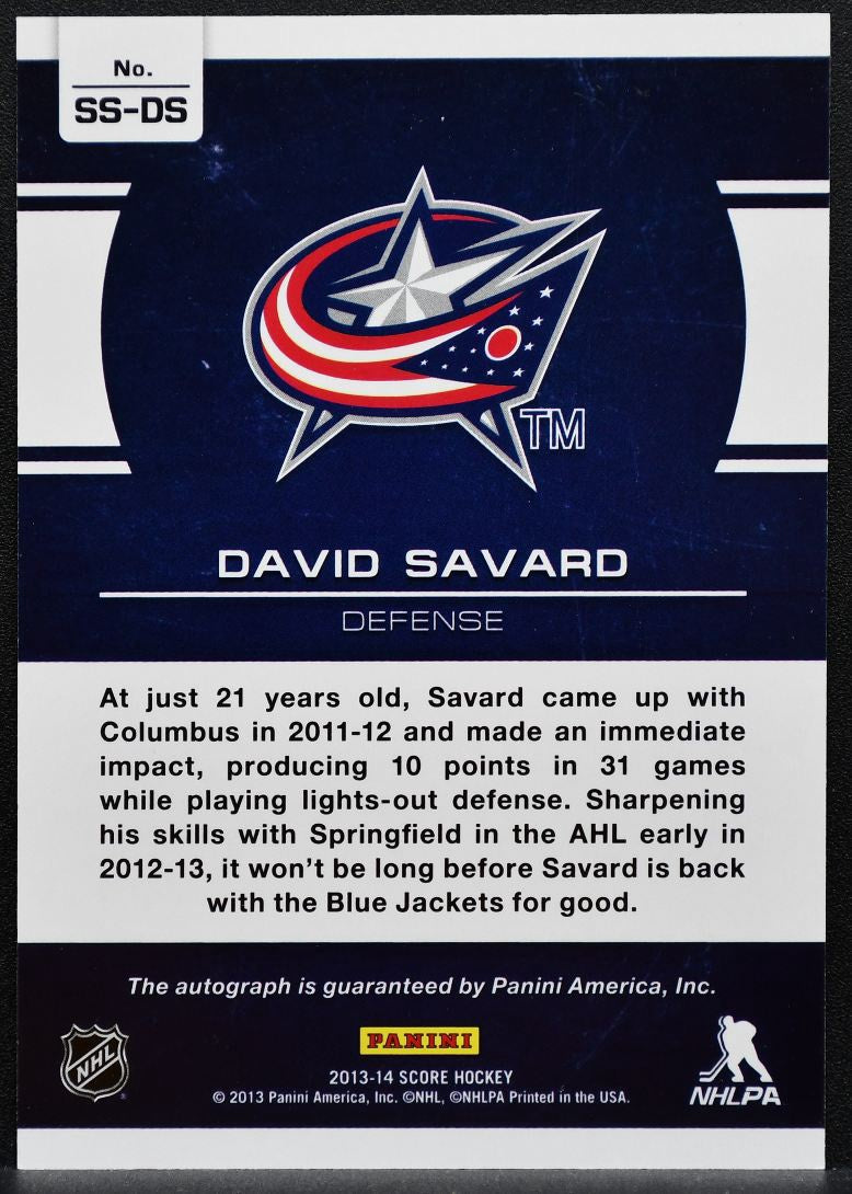 2013-14 Panini Score Signatures David Savard Columbus Blue Jackets Auto 1797