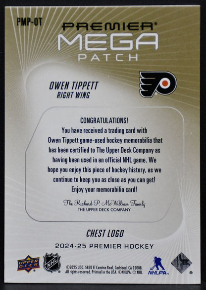 2024-25 UD Premier Mega Patch Chest Logo Owen Tippett PMP-OT  21/23 Patch
