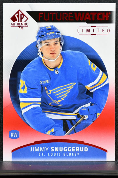 2025-26 SP Authentic Future Watch Limited Red Jimmy Snuggerud 132 Blues RC 3383
