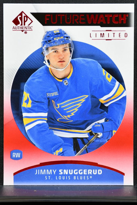 2025-26 SP Authentic Future Watch Limited Red Jimmy Snuggerud 132 Blues RC 3383