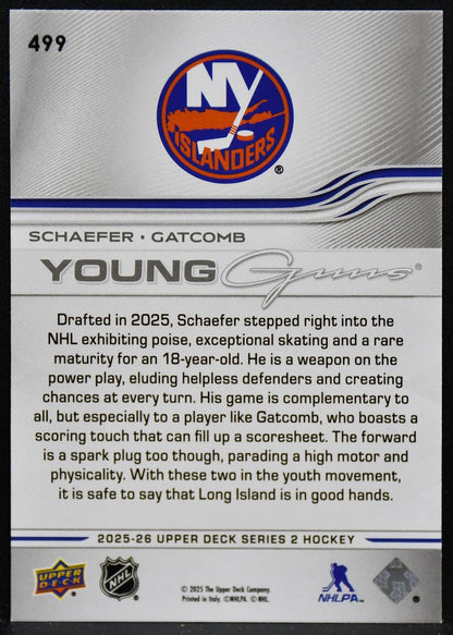 2025-26 UD Series 2 Young Guns Teammates Schaefer / Gatcomb Islanders RC 4142