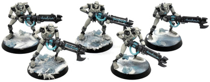 NECRONS 5 Necron Warriors #4 Warhammer 40K WELL PAINTED