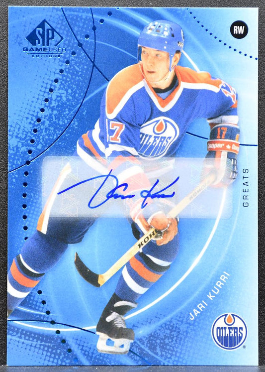 2025-26 SP Game Used Blue Auto Jari Kurri 123 Edmonton Oilers Auto 8009