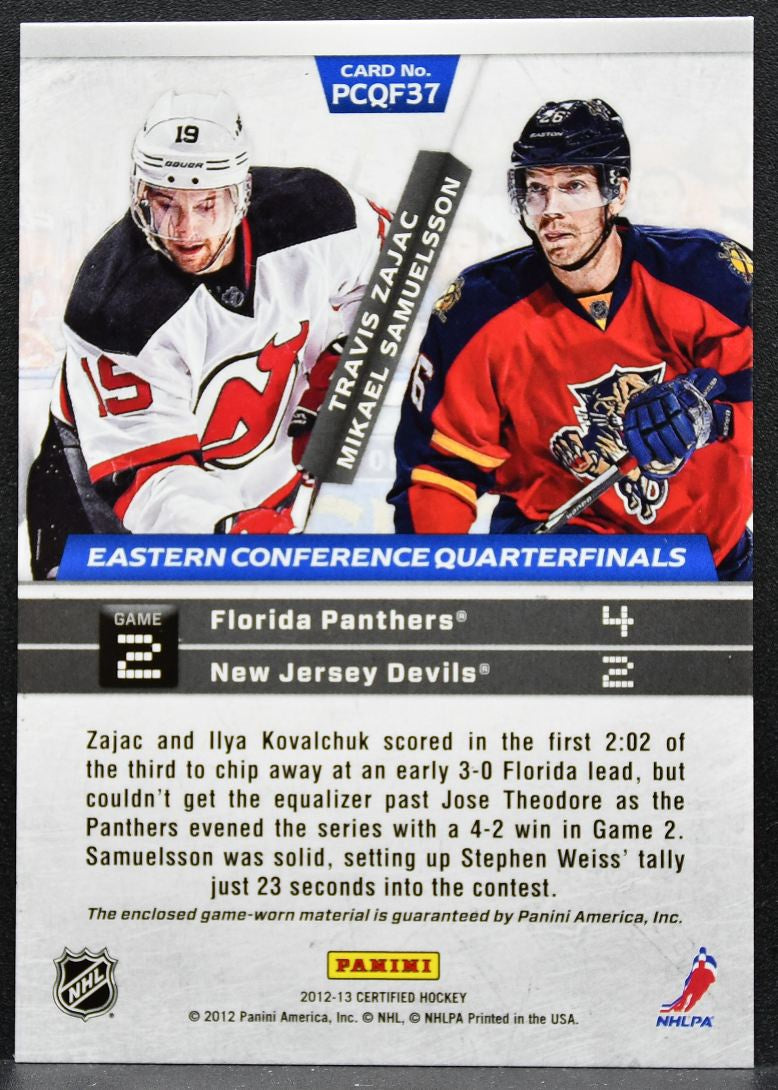 2012-13 Panini Certified Conference Quarterfinals Zajac/Samuelsson Jersey 1856