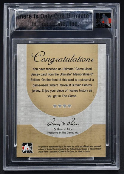 Maillot porté lors du 6e match Ultimate ITG 2005-06 par Gilbert Perreault (numéro 12/25)