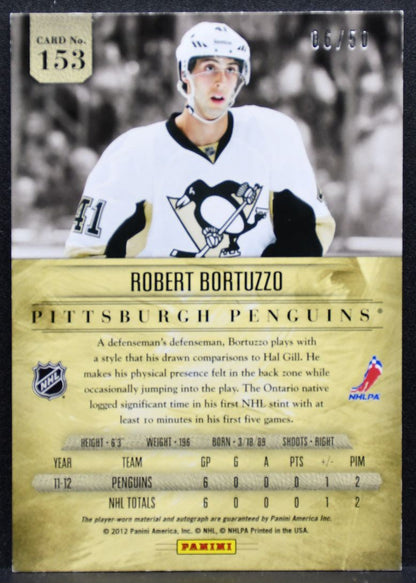 2011-12 Panini Prime Holosilvers Autographed Bortuzzo RC Auto 06/50 Jersey 7058