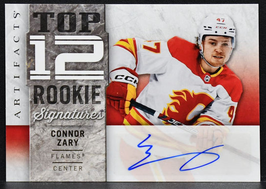 2024-25 UD Artifacts Top 12 Rookie Signatures Connor Zary TTR-CZ RC Auto