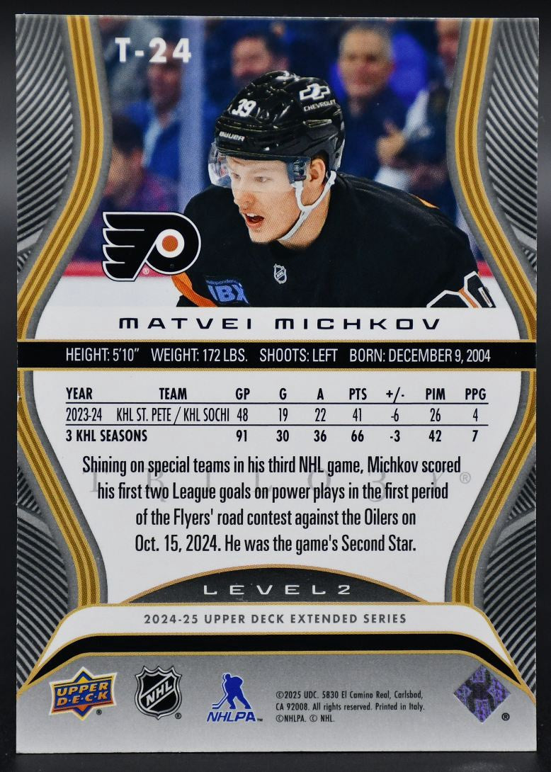 2024-25 UD Extended Series Matvei Michkov T-24 Philadelphia Flyers RC