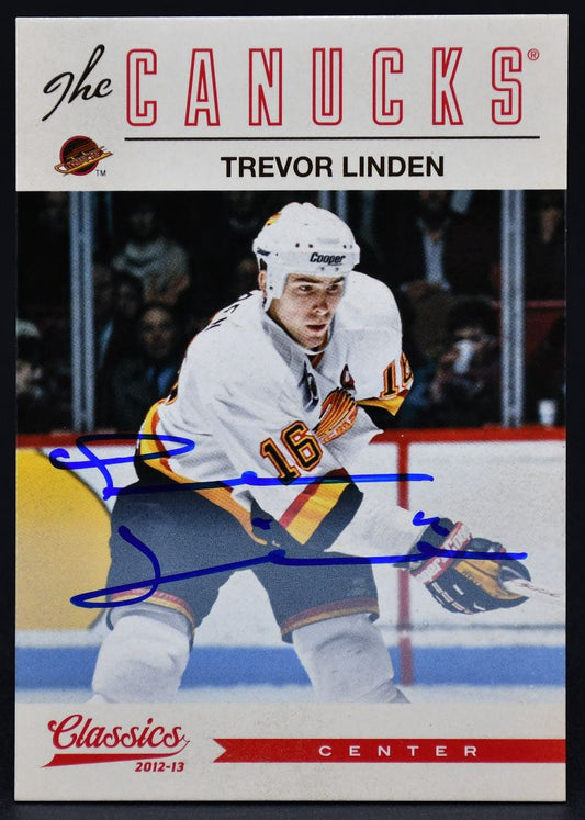 2012-13 Panini Classics Signatures Trevor Linden 45 Auto