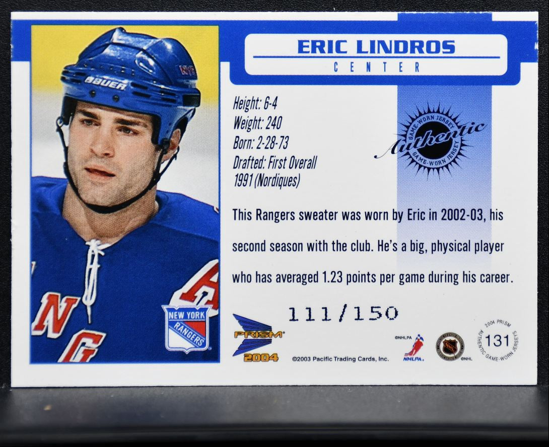2003-04 Pacific Prism Jersey Eric Lindros 131 /150 Jersey 2708