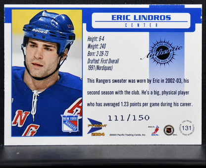 2003-04 Pacific Prism Jersey Eric Lindros 131 /150 Jersey 2708