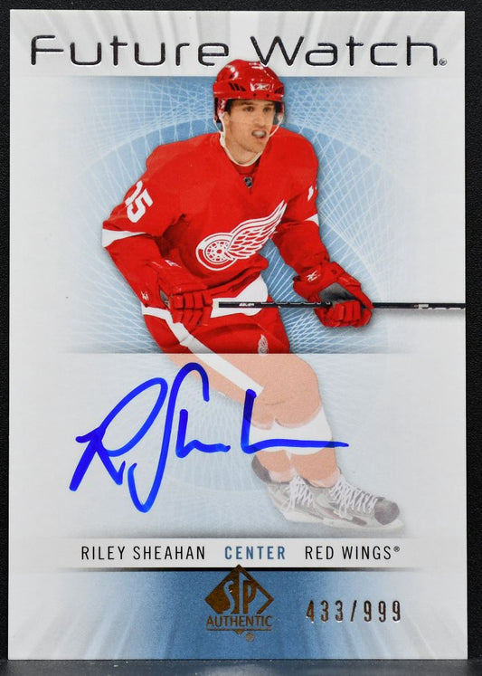 2012-13 SP Authentic Future Watch Auto Riley Sheahan Red Wings RC Auto 9112
