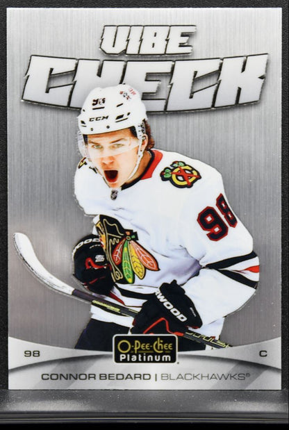 2025-26 O Pee Chee Platinum Vibe Check Connor Bedard Chicago Blackhawks 9003